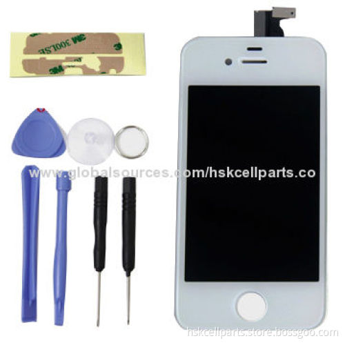 White mobile phone LCD for iPhone 4S, with touch assembly